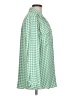 Ann Taylor 100% Polyester Checkered-gingham Green Long Sleeve Blouse Size L - photo 4