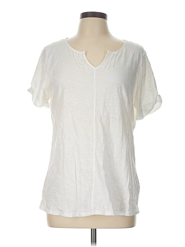 Pre-owned L.l.bean Short Sleeve T-shirt In Ivory