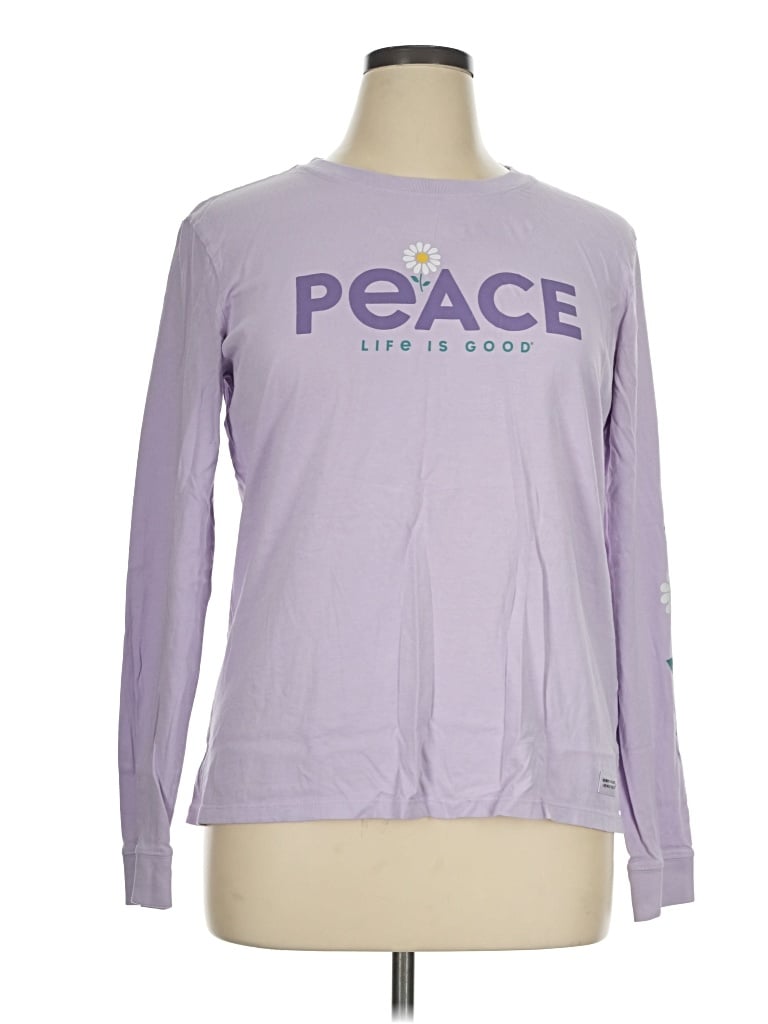 Pre-owned Life Is Good Long Sleeve T-shirt In Purple