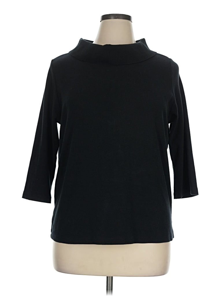 Pre-owned Rafaella Turtleneck Sweater In Black