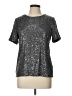The Limited Metallic Silver Short Sleeve Top Size L - photo 1