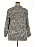 Ann Taylor LOFT 100% Polyester Animal Print Gray Long Sleeve Blouse Size 18 - photo 2