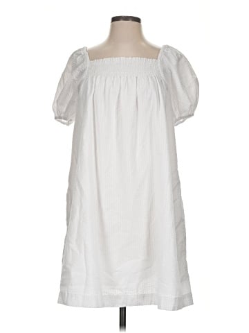 Madewell Puff-Sleeve A-Line Mini Dress in Seersucker Stripe (view 1)