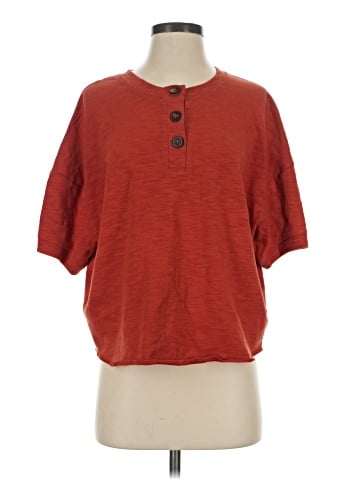 Madewell Raw-Edge Henley Tee (view 1)