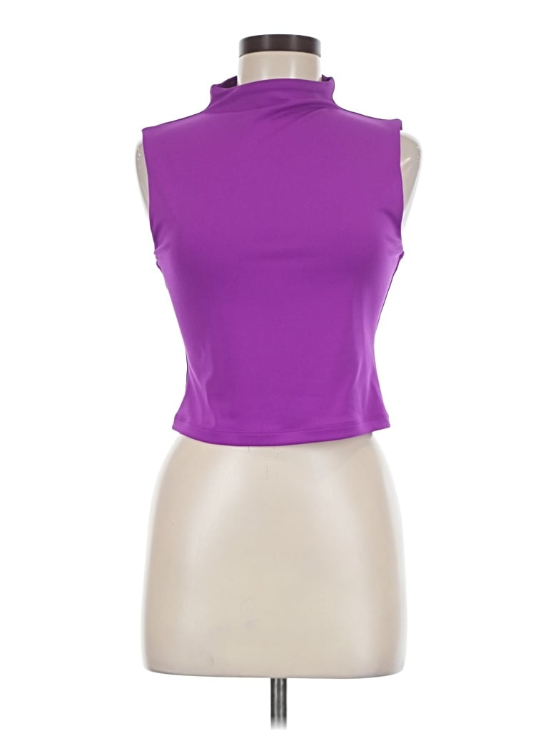 Pre-owned Express Sleeveless Top Purple Mock Neckline Tops