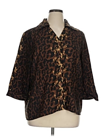 Selene Sport 3/4 Sleeve Button-Down Shirt (view 1)