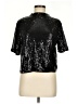 H&M 100% Polyester Metallic Black Short Sleeve Blouse Size M - photo 1