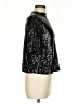 H&M 100% Polyester Metallic Black Short Sleeve Blouse Size M - photo 4