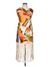 Fab'rik 100% Polyester Graphic Orange Cocktail Dress Size L - photo 1