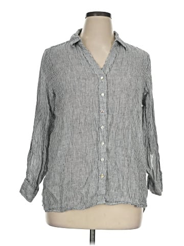 Sigrid Olsen 3/4 Sleeve Button-Down Shirt (view 1)