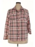 Joe Boxer 100% Polyester Plaid Pink Long Sleeve Blouse Size 2X - photo 1
