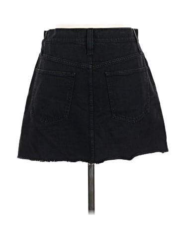 Madewell McCarren Raw-Hem Jean Skirt in Washed Black (view 2)