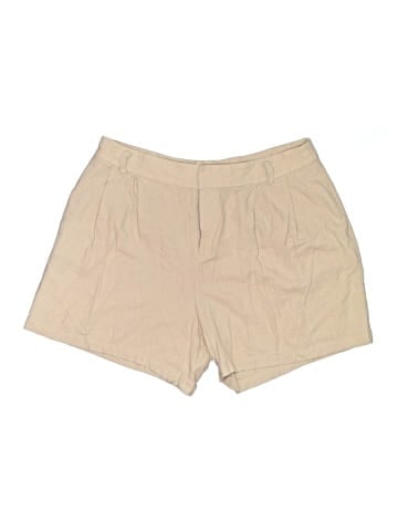 ELOQUII Khaki Shorts (view 1)