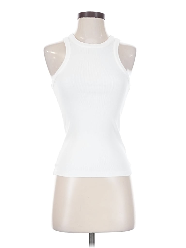 Pre-owned Djerf Avenue Tank Top Ivory Halter Neckline Tops