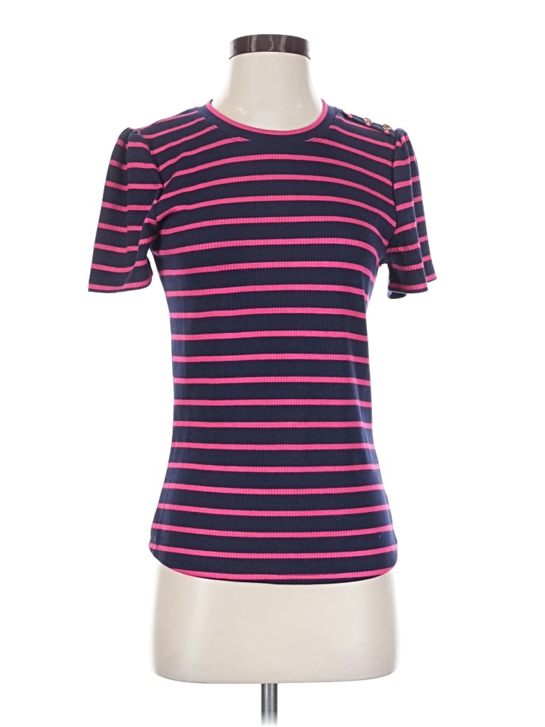 Pre-owned Draper James Short Sleeve Top Purple Crew Neck Tops