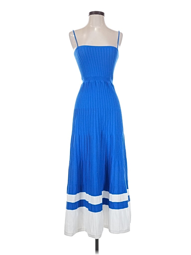 Pre-owned Olivaceous Casual Dress In Blue