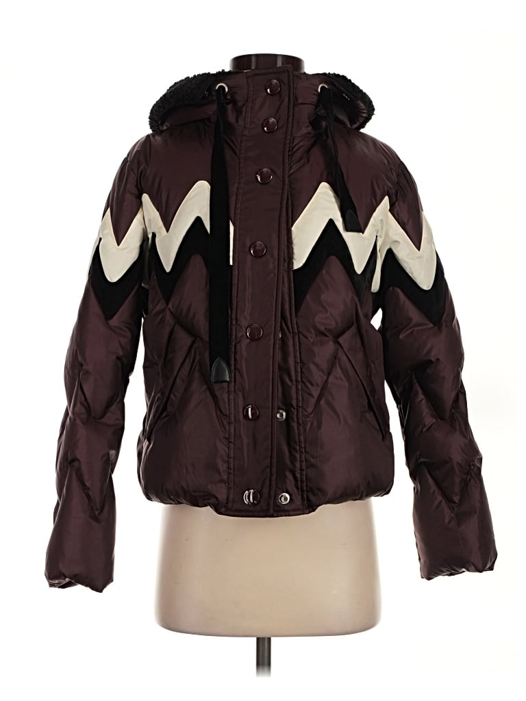 Pre-owned Coach Snow Jacket In Burgundy