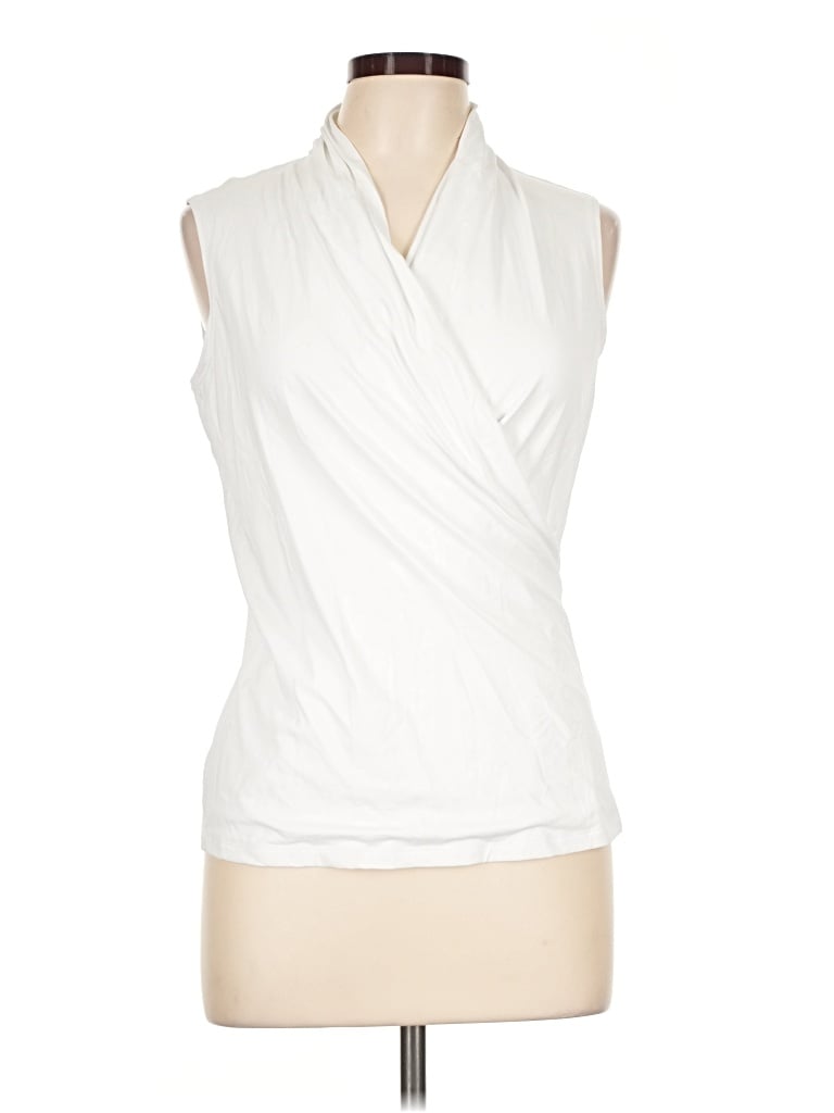 Pre-owned J. Mclaughlin Sleeveless T-shirt In Ivory