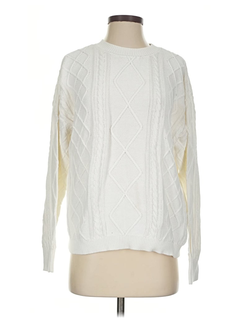 Pre-owned Edikted Pullover Sweater In White