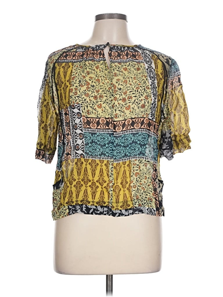 Pre-owned Weston Short Sleeve Blouse In Green