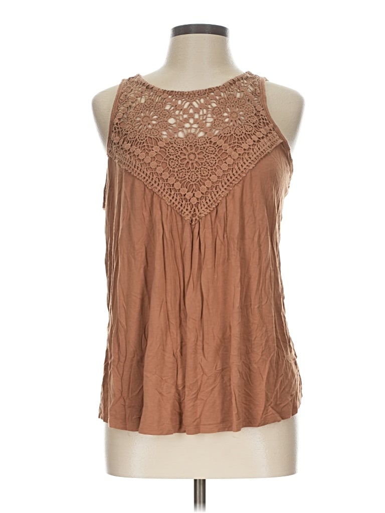 Pre-owned Maurices Tank Top Brown Halter Neckline Tops