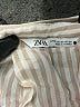 Zara Stripes Tan Long Sleeve Button-Down Shirt Size M - photo 7