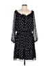 Boston Proper 100% Polyester Polka Dots Black Casual Dress Size L - photo 1