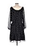 Boston Proper 100% Polyester Polka Dots Black Casual Dress Size L - photo 2