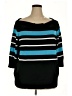 Chaps 100% Cotton Stripes Black Pullover Sweater Size 3X - photo 1