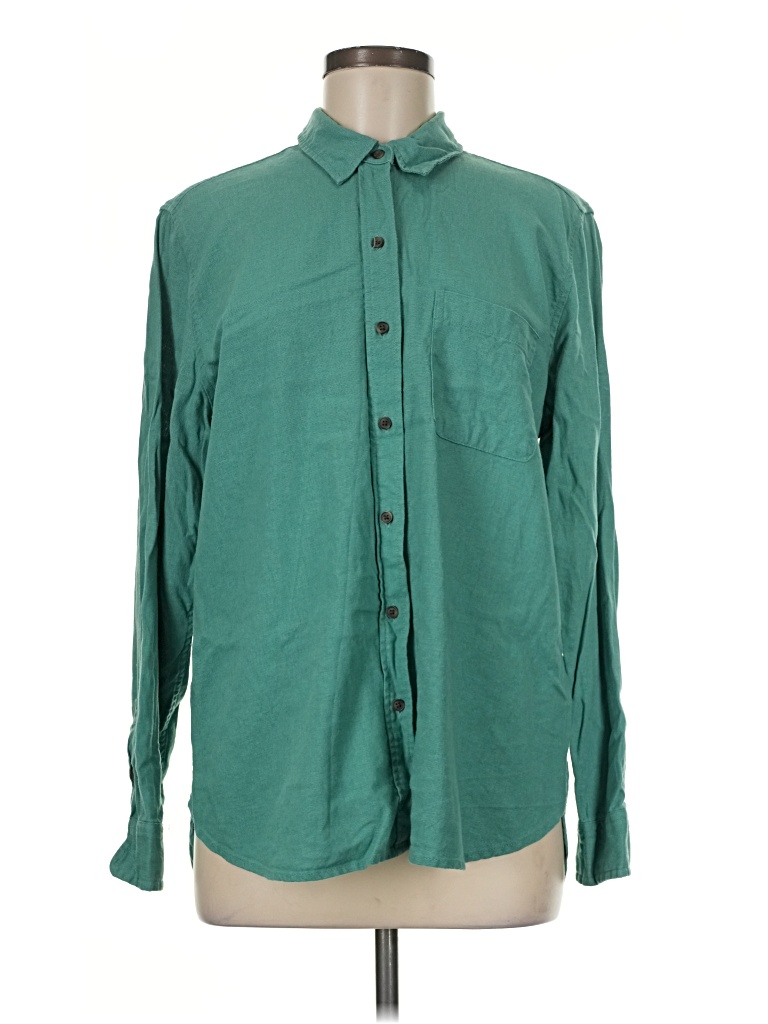 Pre-owned Universal Thread Long Sleeve Button Down Shirt In Green