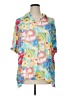 Koret Tropical Blue Short Sleeve Blouse Size XL - photo 1