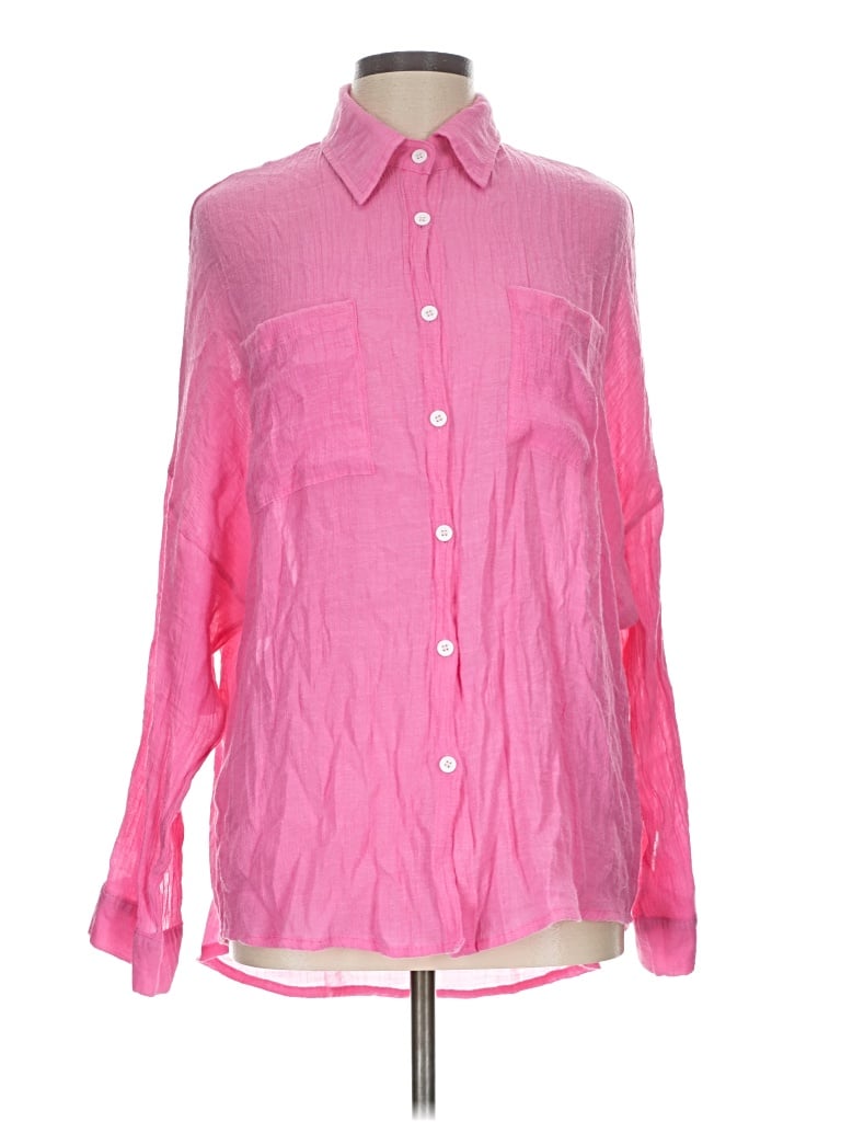 Pre-owned Peach Love Long Sleeve Blouse In Pink