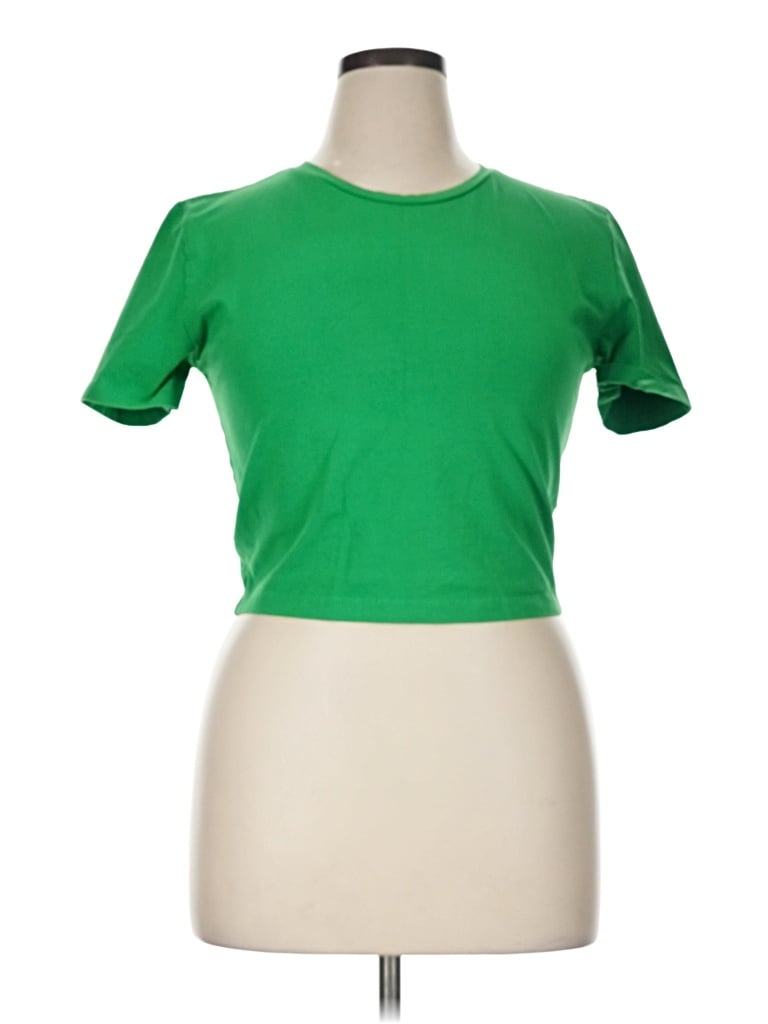 Pre-owned Zara Short Sleeve T-shirt In Green