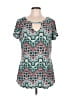 Bobbie Brooks Teal Short Sleeve Blouse Size L - photo 1