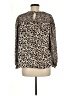 Maurices 100% Polyester Animal Print Ivory Long Sleeve Blouse Size M - photo 2