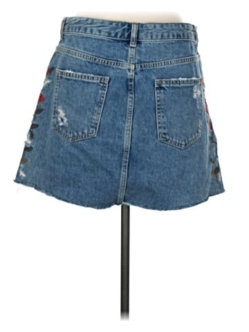 Zara Basic Denim Skirt (view 2)