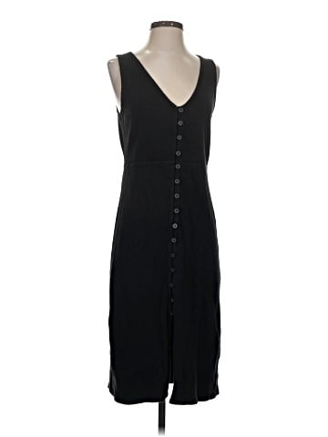 Madewell Organic Cotton Ribbed Button-Down Tank Midi Dress (view 1)