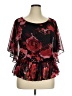 Connected Apparel 100% Polyester Black Short Sleeve Blouse Size 14 - photo 1