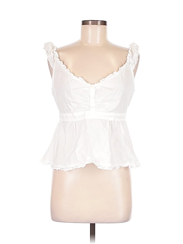 Pre-owned Wild Fable Sleeveless Blouse In White