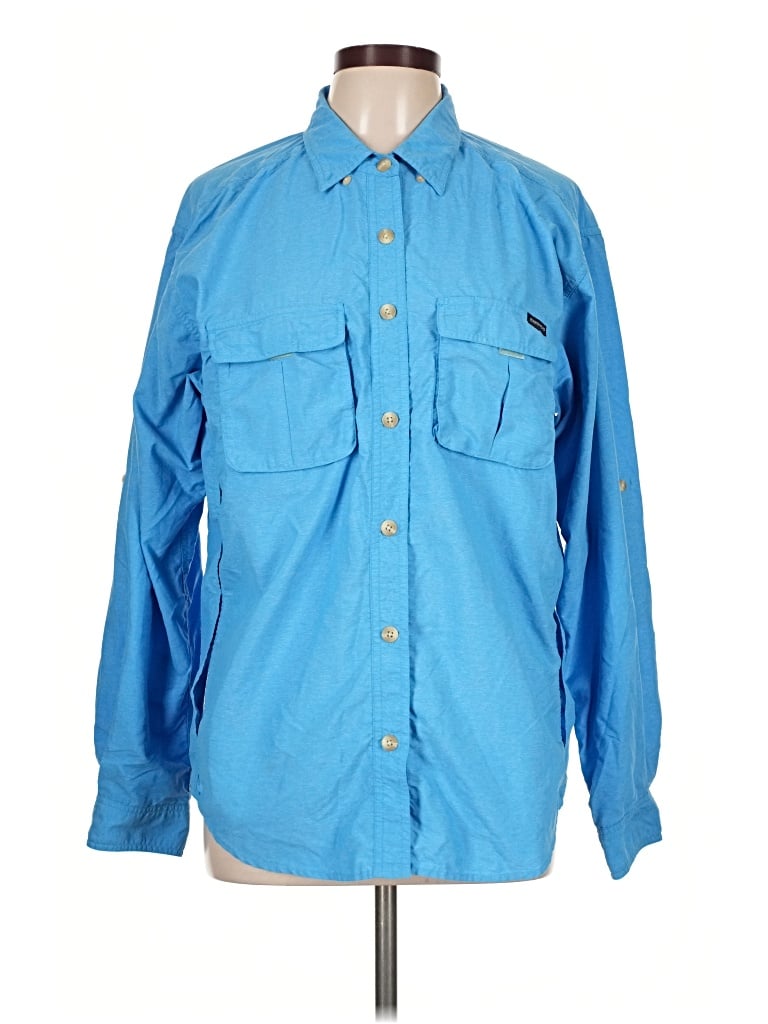 Pre-owned Exofficio Long Sleeve Button Down Shirt In Blue