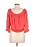 Bebe 100% Polyester Orange 3/4 Sleeve Blouse Size L - photo 2