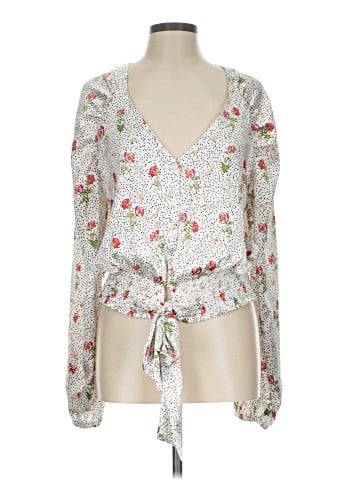 Topshop Long Sleeve Blouse (view 1)