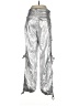 Zara Metallic Silver Cargo Pants Size M - photo 2