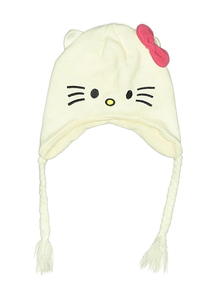 Pre-owned Hello Kitty Beanie Hat In Ivory