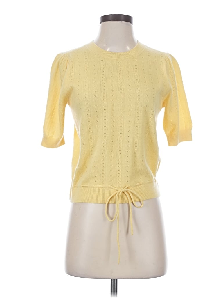 Pre-owned Frame Cashmere Pullover Sweater In Yellow