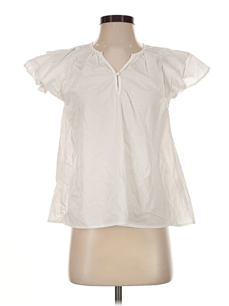 Pre-owned Habitual Short Sleeve Blouse In White