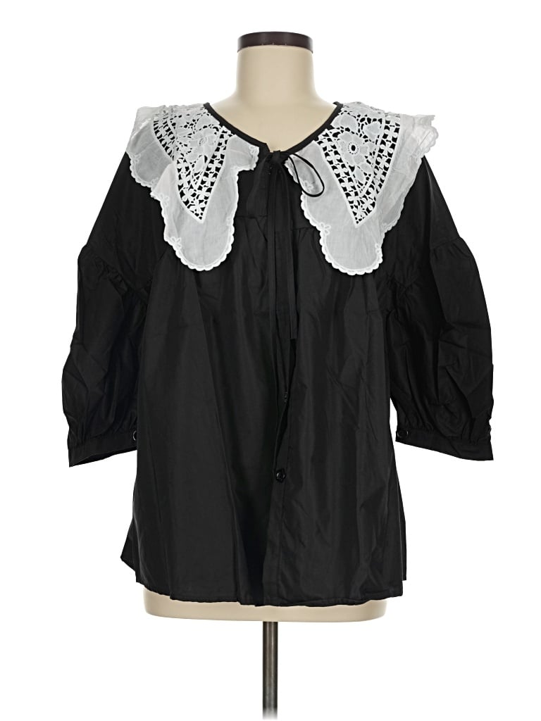 Assorted Brands 3/4 Sleeve Blouse In Black