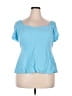 Torrid 100% Rayon Blue Short Sleeve Top Size 2X Plus (2) - photo 1