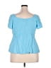 Torrid 100% Rayon Blue Short Sleeve Top Size 2X Plus (2) - photo 2