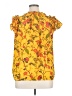 Rose + Olive 100% Polyester Yellow Short Sleeve Blouse Size XL - photo 2